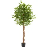 Tectake Künstlicher Ficusbaum Fida, realistische Textur - 180 cm,