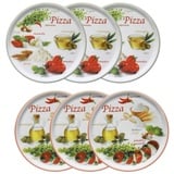 MamboCat Pizzateller 6er Set Pizzateller Napoli Green & Red Ø 32 cm Platte Porzellan