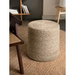 Pouf HANSE HOME "Jutta, Jute", naturgreige, B:40cm H:40cm, Obermaterial: 100% Jute, Poufs, Jute, Natur, Wohnzimmer, Esszimmer, Schlafzimmer, Flur, Modern, Boho