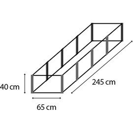Vitavia Hochbeet Linus In und Out 401 L Seegras/Alu extrem Witterungsbeständig