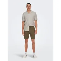 ONLY & SONS ONSCAIDEN SS SOLID RESORT LINEN NOOS Kurzarmhemd chinchilla,