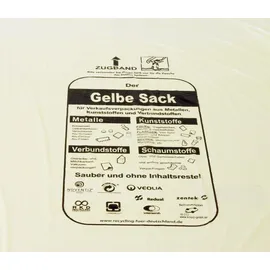 BigDean 10 Rollen Gelber Sack, Gelbe Säcke 90 Liter HDPE Gelb 13 Stück pro Rolle, insgesamt 130 Stück - ca. 60x87 cm plus 5 cm Umschlag 15my - Gelb