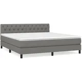 vidaXL Boxspringbett mit Matratze Dunkelgrau 160x200 cm Stoff1398072