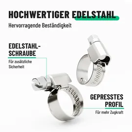 greate Schlauchschellen Edelstahl 8-16mm - 10er Pack