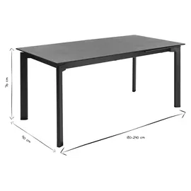 miliboo Cara 180-240 x 76 x 90 cm schwarz