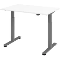 Bümö Schreibtisch weiß 120x80 cm, Gestell: Graphit, - Büroschreibtisch
