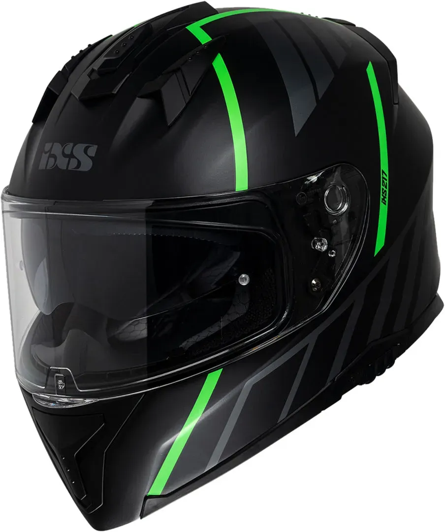 iXS Integralhelm iXS217 2.0 matt schwarz-grün fluo - S