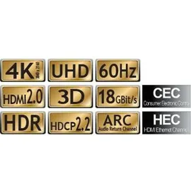 Maxtrack HDMI Anschlusskabel HDMI-A Stecker HDMI-A Stecker 20 m Schwarz