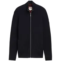 Tom Tailor Herren Strukturierte Strickjacke, blau, Uni, Gr. XL