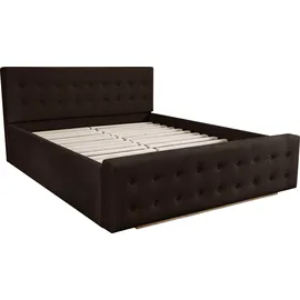 Home Affaire Polsterbett HOME AFFAIRE "Vaine", braun, B:191cm H:96cm L:225cm, Samtoptik (100% Polyester), Betten, Polsterbett, in 5 Breiten, auch in Länge 220 cm, incl. Roll-Lattenrost