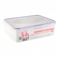 Testrut axentia Gefrier-Vorratsdose in Transparent, eckige Butterbrotdose Airproof, temperaturbeständige Brotdose mit 4 praktischen Klapplaschen, Einfrierbare Aufbewahrungsbox mikrowellengeeignet, ca. 4,7 l