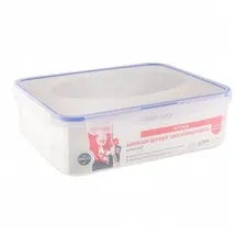 Testrut axentia Gefrier-Vorratsdose in Transparent, eckige Butterbrotdose Airproof, temperaturbeständige Brotdose mit 4 praktischen Klapplaschen, Einfrierbare Aufbewahrungsbox mikrowellengeeignet, ca. 4,7 l