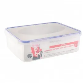 Testrut axentia Gefrier-Vorratsdose in Transparent, eckige Butterbrotdose Airproof, temperaturbeständige Brotdose mit 4 praktischen Klapplaschen, Einfrierbare Aufbewahrungsbox mikrowellengeeignet, ca. 4,7 l