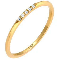 Elli DIAMONDS Bandring Diamanten Elegant Fein (0.025 ct) 375 Gold 56 Damen 