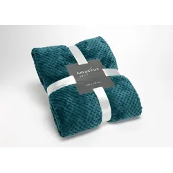 Plaid Schachbrettmuster 130x170 smaragdgrün - Grün Rechteck Polyester Amadeus 170x130 cm