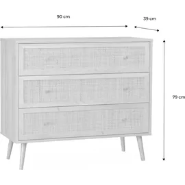 sweeek Kommode mit Holzeffekt 3 Schubladen Beige