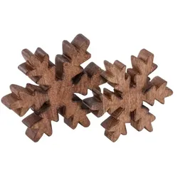 Amagohome Holzfiguren Schneeflocke 2er Set Dekofigur 18x18cm Weihnachtsdekoration