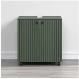 welltime Waschbeckenunterschrank Amrum Waschtisch auf Rollen - (B/T/H) wahlweise 60-80/42/64 cm grün