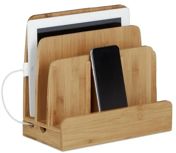 Relaxdays 3 tlg. Schreibtisch Organizer Set Hellbraun