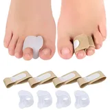 Viexpand 8 Zehenspreizer, 4 Pcs Toe Separators Silicone+4 Stück Hammerzehenspreizer, Hammerzehen Zehenbandage, Zehentrenner,Zehenbandagen zur Korrektur von Hammerzehen und überlappenden Zehen,Krummen