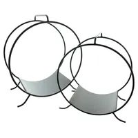 Frank-Flechtwaren Kaminholzständer Circle 2er Set Metall schwarz – Holzlager