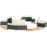 Möbel Whirlpool-Umrandung Schwarz Poly-Rattan und Massivholz Akazie 3270638