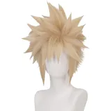 GmfLeX Cloud Strife Cosplay Perücken für Männer Goldene Hitzebeständigkeit Faser Haarteil,Short