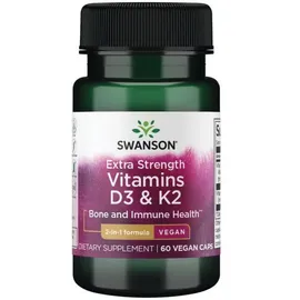Swanson Health Products Extra starke Vitamine D3 & K2 Kapseln 60 St.