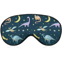 Schlafmaske mit Weltraum-Dinosaurier-Motiv, Augenbinde, süßer Dino im Weltraum, verstellbar, superweich, weich, Augenmaske für Männer und Frauen, Reisen und Nickerchen