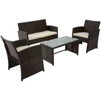 CLP Polyrattan Sitzgruppe Toruba, Lounge-Set outdoor wetterfest, aus PE-Rattan,