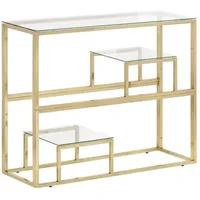 VidaXL Konsolentisch Golden Edelstahl und Hartglas