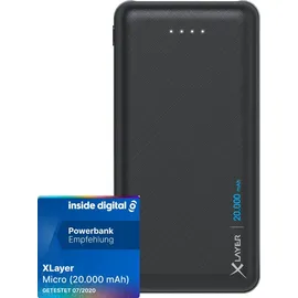 Xlayer Powerbank Micro 20000 mAh schwarz