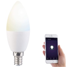 Luminea Home Control WLAN Birne: WLAN-LED-Lampe, für Siri, Alexa & Google Assistant, E14, weiß (CCT), F