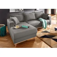 Ecksofa HOME AFFAIRE "Edina L-Form", grau (grau, filzoptik), B:228cm H:83cm T:151cm, Webstoff (100% Polyester);Baumwollmix (50% Baumwolle, 50% Polyester);Baumwollmix (50% Baumwolle, 50% Polyester), Sofas, Ecksofa, auch in Baumwollmix-Bezug, im skandinavischem Stol