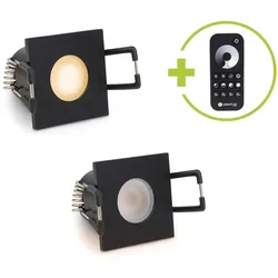 Einbaustrahler Mini Livorno eckig 3W 2700K IP65 - Farbe: schwarz matt - Anzahl: ...