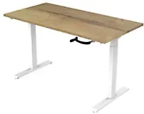 euroseats Crank Sitz-Stehschreibtisch Rechteckig Eiche T-Fuß 1.600 (B) x 800 (T) x 1.190 (H) mm Metall