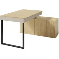Deine Möbel 24 Kinderschreibtisch, Beige, Eiche, Holzwerkstoff, 2 Schubladen,