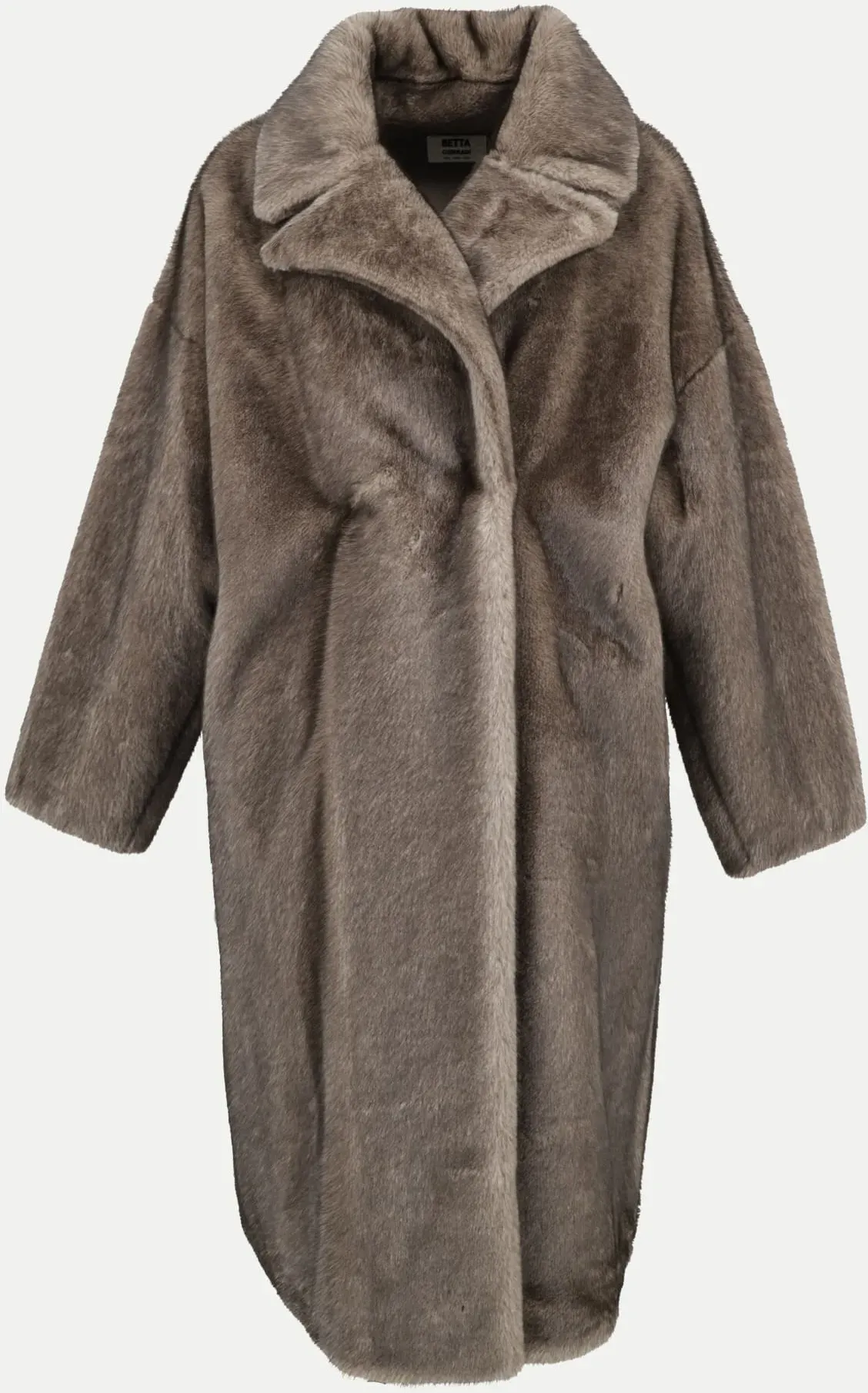 Oversized Kunstfell-Mantel Braun M