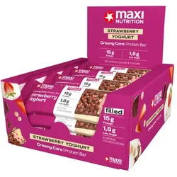 MaxiNutrition Creamy Core Protein Bar Proteinriegel mit niedrigem Zuckergehalt Geschmack Strawberry Yoghurt 12x45 g