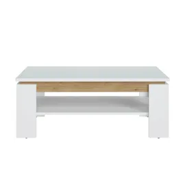 Sconto Couchtisch Calabria Weiß Eiche 110 x 43 x 67 cm