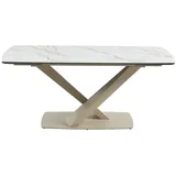 Vente-unique Esstisch Malata Beige  Weiß 220 cm  260 cm  180 cm