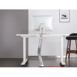 InLine Kabelkanal flexibel, vertikal für Tische, 2 Kammern, 0,80m, silber