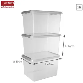 SUNWARE Aufbewahrungsbox Comfort Line 40 x 30 x 26 cm 3-tlg. transparent