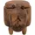 Beliani Tierhocker mit Stauraum Kunstleder 60 x 35 x 32 cm Braun