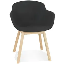 Kadima Design Esszimmerstuhl Stoffbezug Nordisch | 59x54x80cm | Gepolsterte Armlehnen | Ess-Arbeitszimmer & Küche | Schwarz