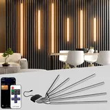 Lichaser Schwarz LED für Akustikpaneele, 6 Stück Eingebetteter Akustikpaneele LED Streifen Warmweiss Alexa Kompatibel, Selbstklebend Strip für Wandpaneele Beleuchtung, Regal (40 * 2+70 * 4 cm)