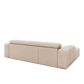 Livora Eckcouch Chenille 2-Sitzer Beige