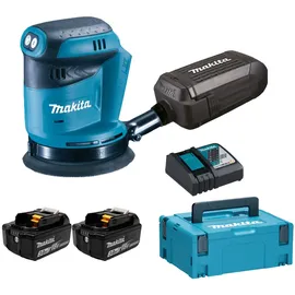 Makita DBO180RFJ Akku-Exzenterschleifer 18 V / 2x 3,0 Ah Akku + Ladegerät im Makpac