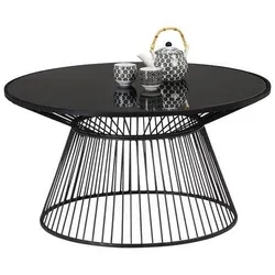 Couchtisch Raven in Schwarz Rund