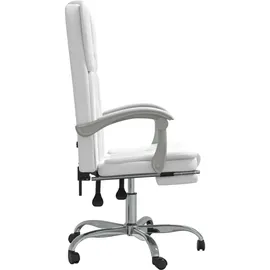 vidaXL Bürostuhl mit Liegefunktion Kunstleder Weiß